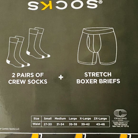 FUNKY SOCKS Men's Boxed Gift Set Crew Socks & Boxer Briefs Size Large - Picture 2 of 3